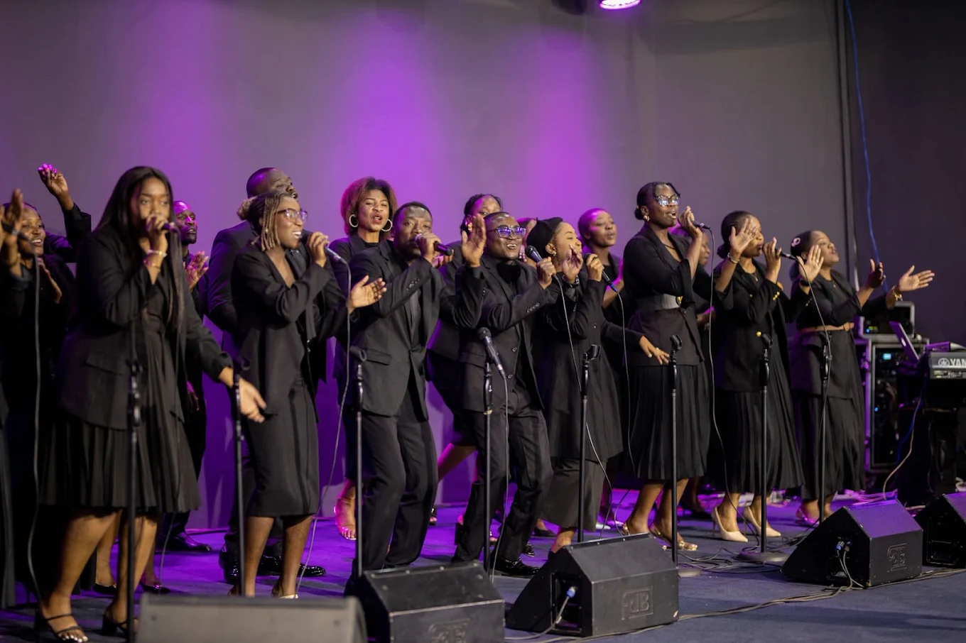 Voices lifted in worship